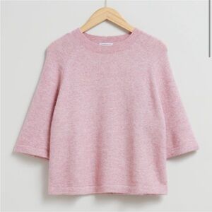 & Other Stories Alpaca-Blend Knitted Top pink melange